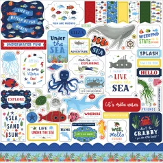   Matrica 12" (30 cm), Under Sea Adventures / Echo Park Element Sticker (1 csomag)