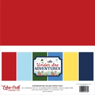   Papírkészlet 12" (30 cm), Under Sea Adventures Kétoldalas/ Echo Park Coordinating Solids Paper Pack (6 lap)