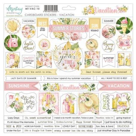 Chipboard 12x12, Chipboard Stickers / Mintay Vacations (1 ív)