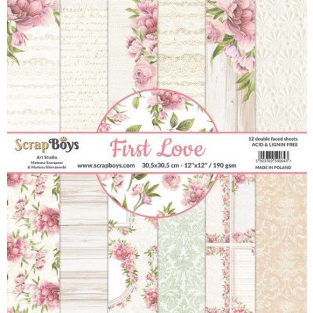 Papírkészlet 12" (30 cm), First Love / ScrapBoys Paper Pad (12 lap)