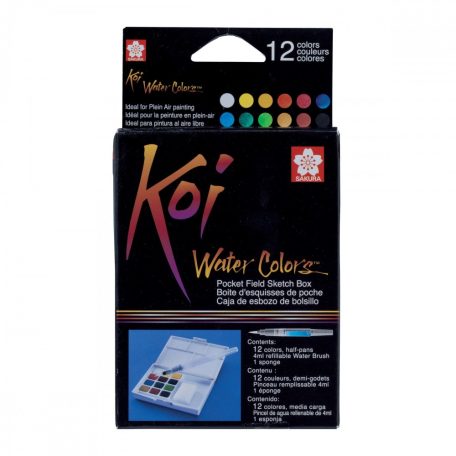 Sakura Koi akvarellfesték készlet 12 szín, Pocket Field Pocket Field Sketch Boksz - 12 half pans 1 (csomag)