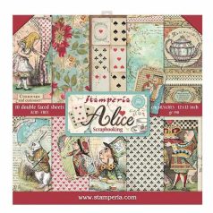   Stamperia Scrapbook papírkészlet 12" (30 cm) - Alice - Paper Pack (10 ív)
