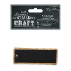   Vászon díszítőelem - krétatábla , Hessian Tags / Papermania Chalkboard (6 db)
