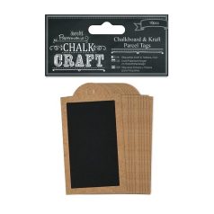   Címke díszítőelem - krétatábla , Chalkboard & Kraft Parcel Tags / Papermania Chalkboard (10 db)