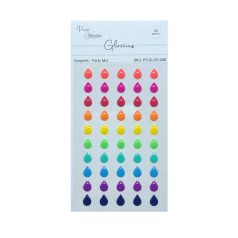   Öntapadós díszítőelem , Droplets, Party Mix / Pure & Simple Glossies (50 db)