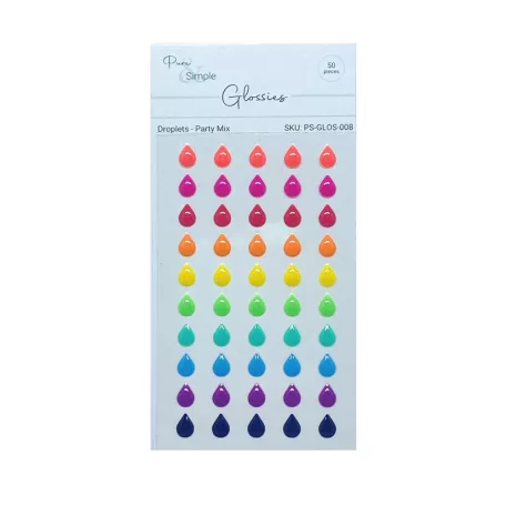 Öntapadós díszítőelem , Droplets, Party Mix / Pure & Simple Glossies (50 db)