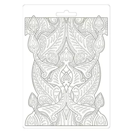 Textúra alap A5, Romantic Horses Saddle Pattern / Stamperia Soft Mould (1 db)