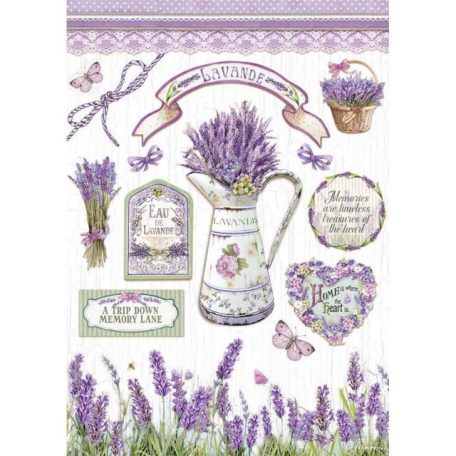 Rizspapír A4, Lavender / Stamperia Rice Paper (1 ív)