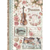 Rizspapír A4, Passion Music / Stamperia Rice Paper (1 ív)