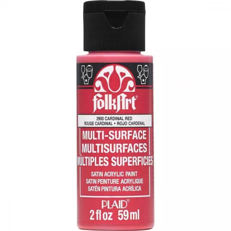 Akrilfesték - selyemfényű , Cardinal Red / FolkArt Multi-Surface (1 db)