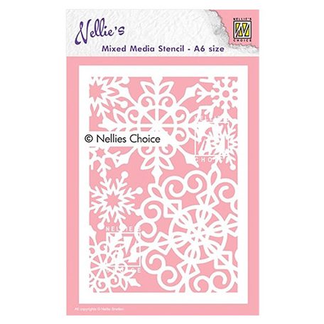 Stencil A6, Large Snowflake / Nellie's Mixed Media Stencils (1 db)