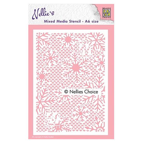 Stencil A6, Small Snowflakes / Nellie's Mixed Media Stencils (1 db)