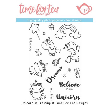 Szilikonbélyegző , Unicorn In Training / Time For Tea Clear Stamps (1 csomag)