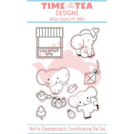 Vágósablon bélyegzőhöz , Elephantastic / Time For Tea Dies (1 csomag)