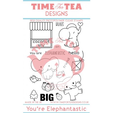 Szilikonbélyegző , Elephantastic / Time For Tea Clear Stamps (1 csomag)