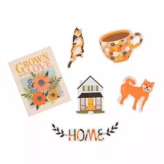   Kivágatok , Ephemera - Icon - Copper Foil Embellishment/ AC - Paige Evans - Bungalow Lane (40 db)