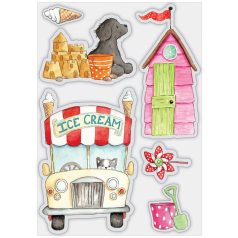   Szilikonbélyegző , Ice Cream Clear Stamps / Craft Consortium Sandy Paws (1 csomag)