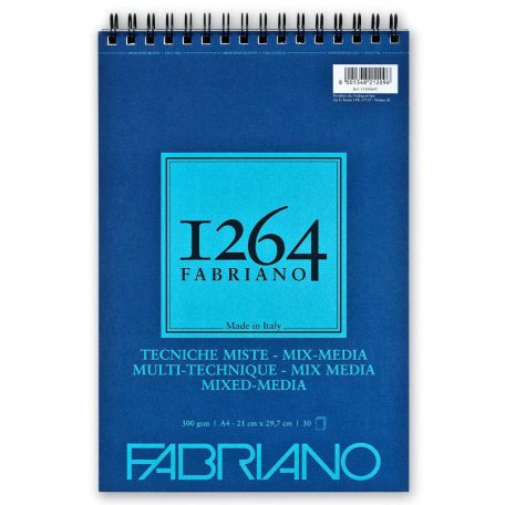 Fabriano 1264 Mixed Media rajz- és festőtömb - A4 / 300 g - Spirálos (30 lap)
