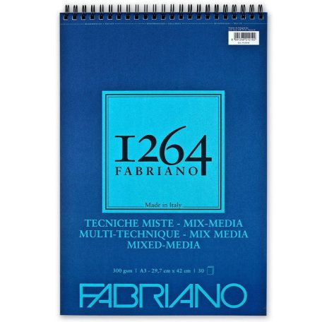 Fabriano 1264 Mixed Media rajz- és festőtömb - A3 / 300 g - Spirálos (30 lap)