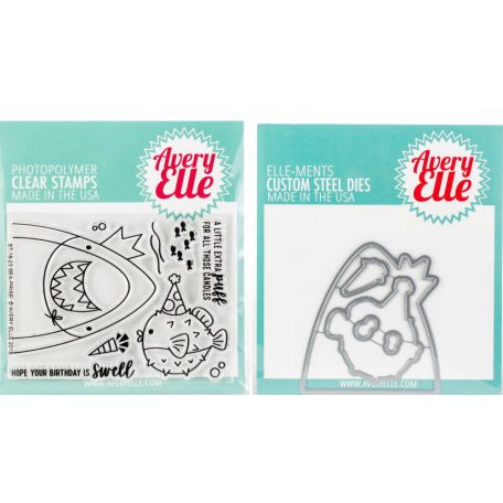 Vágósablon, bélyegzővel , Sea-Prise! / Avery Elle Clear Stamps + Die  Set (1 csomag)