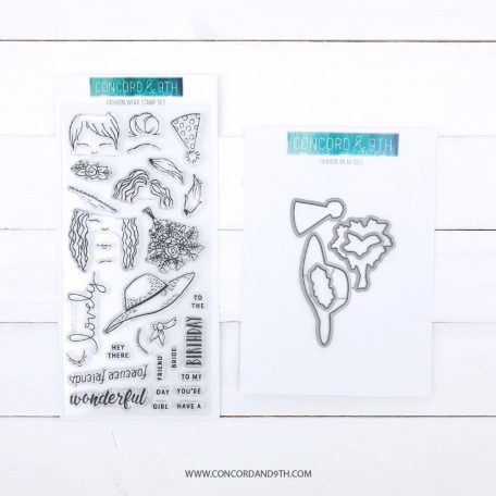 Vágósablon, bélyegzővel , Fashion Wear  / Concord & 9th Clear Stamps + Die  Set (1 csomag)