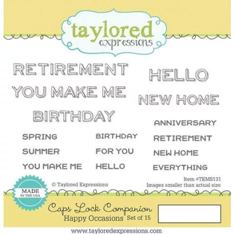 Gumibélyegző , Caps Lock Companion - Happy Occasions / Taylored Expressions Stamps (1 csomag)