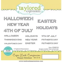   Gumibélyegző , Caps Lock Companion - Happy Holidays / Taylored Expressions Stamps (1 csomag)