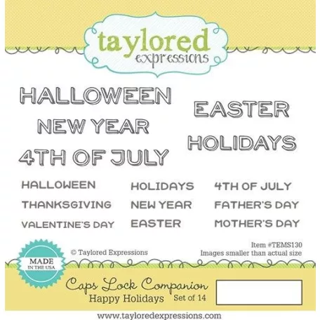 Gumibélyegző , Caps Lock Companion - Happy Holidays / Taylored Expressions Stamps (1 csomag)