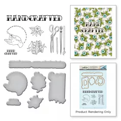   Spellbinders Vágósablon + bélyegző Handmade Stamp & Die Template Set (1 csomag)