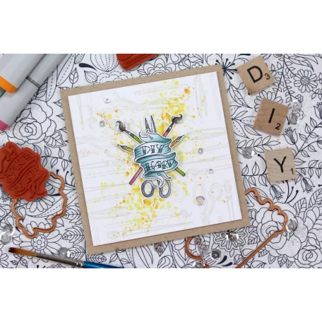 Spellbinders Vágósablon + bélyegző Handmade Stamp & Die Template Set (1 csomag)