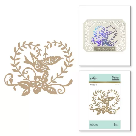 Klisé ,  Bird in Heart / Spellbinders Hot Foil Plate (1 db)