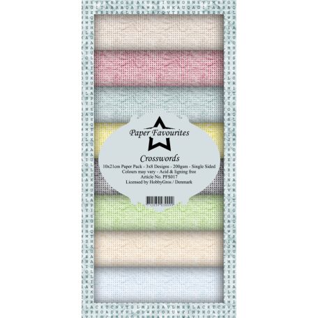 Papírkészlet 10x21 cm, Crosswords / PF Slim Paper Pack (24 ív)