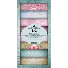   Papírkészlet 10x21 cm, Vintage Music / PF Slim Paper Pack (24 ív)