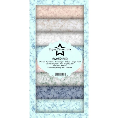 Papírkészlet 10x21 cm, Marble Mix / PF Slim Paper Pack (24 ív)