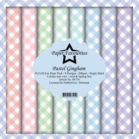 Papírkészlet 12" (30 cm), Gingham / PF Paper Pack (8 ív)