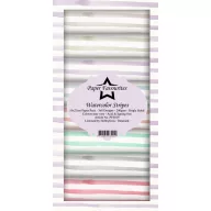   Papírkészlet 10x21 cm, Watercolor Stripes / PF Slim Paper Pack (24 ív)