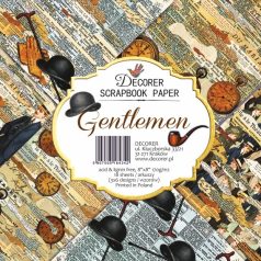   Papírkészlet 8" (20 cm), Gentleman / Decorer Scrapbook Paper (24 ív)