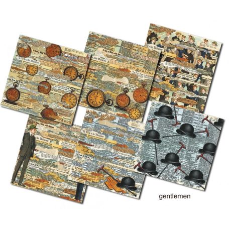 Papírkészlet 8" (20 cm), Gentleman / Decorer Scrapbook Paper (24 ív)