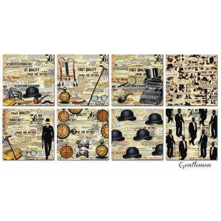 Papírkészlet 6" (15 cm), Gentleman / Decorer Scrapbook Paper (24 ív)