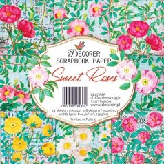   Papírkészlet 6" (15 cm), Sweet Roses / Decorer Scrapbook Paper (24 ív)