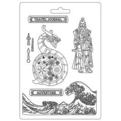   Textúra alap A4, Sir Vagabond in Japan Dragon / Stamperia Soft Mould (1 db)