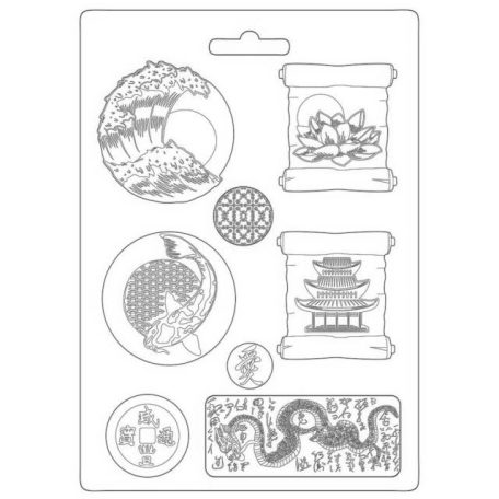 Textúra alap A4, Sir Vagabond in Japan Plates / Stamperia Soft Mould (1 db)