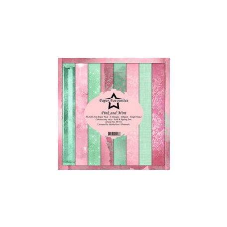 Papírkészlet 12" (30 cm), Pink and Mint / PF Paper Pack (8 ív)