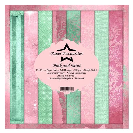 Papírkészlet 6" (15 cm), Pink and Mint / PF Paper Pack (24 ív)