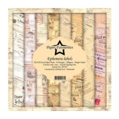   Papírkészlet 12" (30 cm), Ephemera Labels / PF Paper Pack (8 ív)