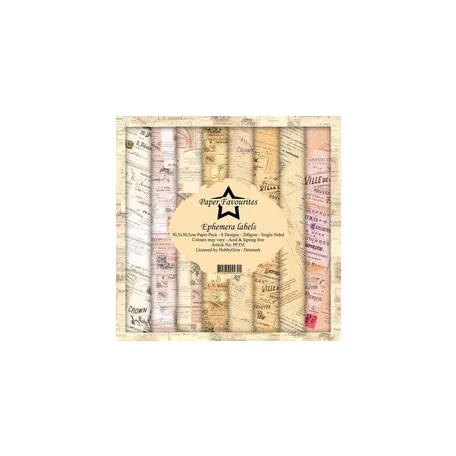 Papírkészlet 12" (30 cm), Ephemera Labels / PF Paper Pack (8 ív)