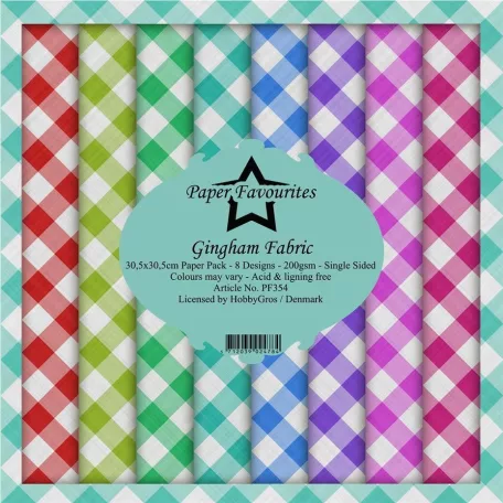 Papírkészlet 12" (30 cm), Gingham Fabric / PF Paper Pack (8 ív)