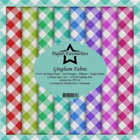 Papírkészlet 6" (15 cm), Gingham Fabric / PF Paper Pack (24 ív)