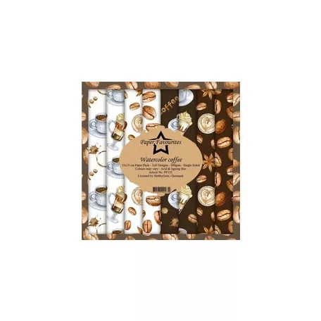 Papírkészlet 6" (15 cm), Watercolor Coffee / PF Paper Pack (24 ív)
