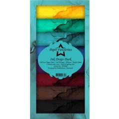   Papírkészlet 10x21 cm, Ink Drops Dark / PF Slim Paper Pack (24 ív)